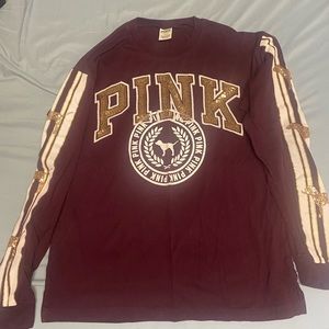 Maroon long sleeve shirt from pink, size M only worn a couple times
